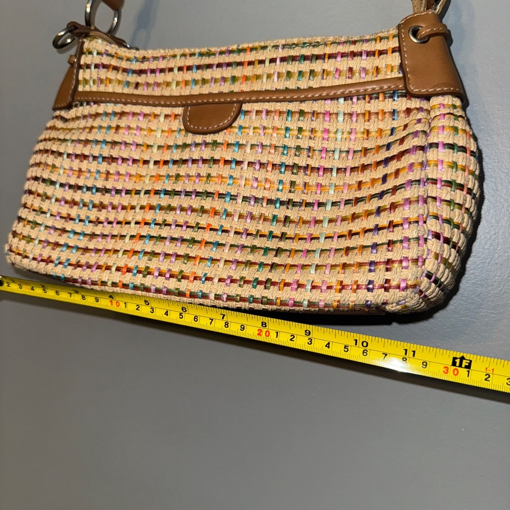 EUC Vintage Fossil Multicolor Woven Shoulder Bag Purse - Picture 7 of 15